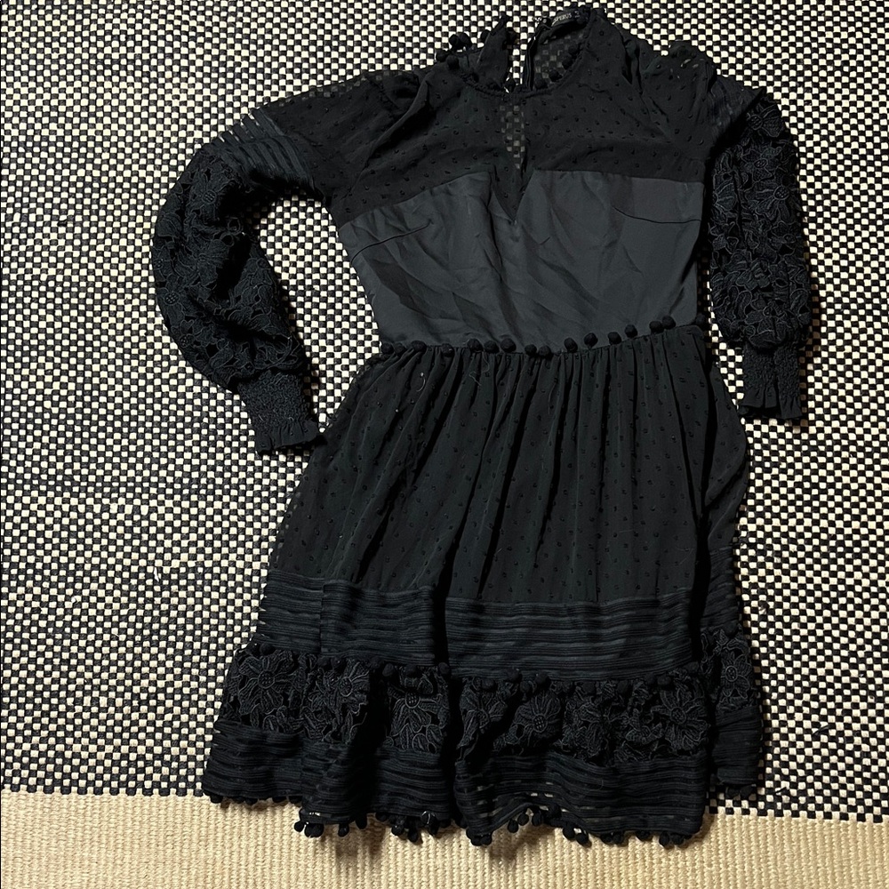 Stylish Black Textured Dress